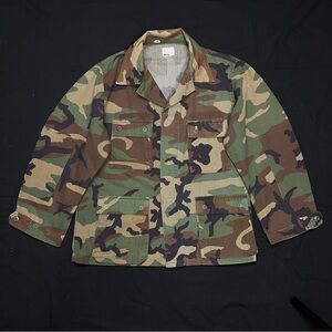 Gibraltar Coat Combat Woodland Camo Men's Sz Large Regular 41”-45” Long Sleeve